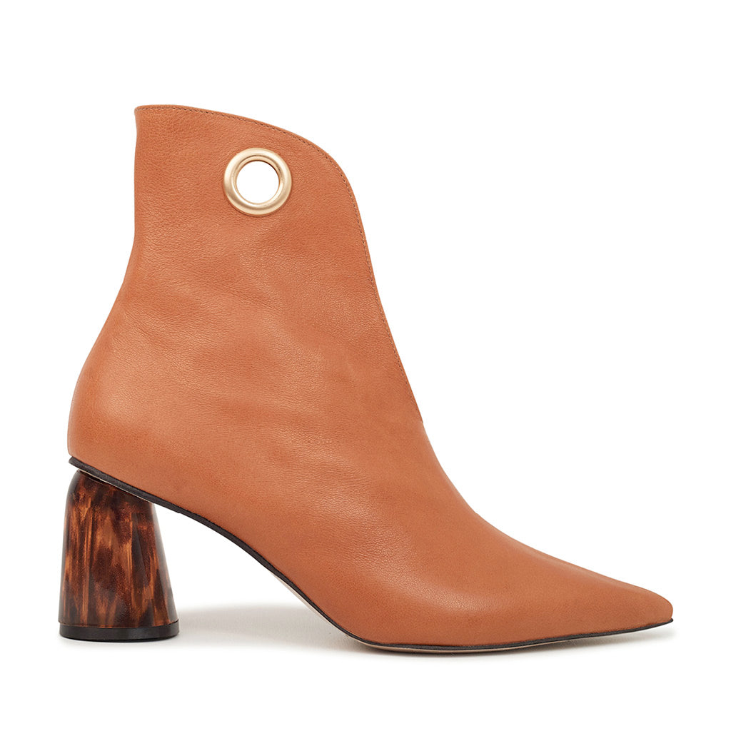 tanned ankle boots