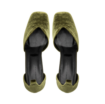 Scarlett Olive Green Velvet Pumps 