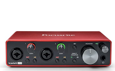 Focusrite Scarlett 2i2 USB Interface The Best Microphone Setup For Podcasting, Broadcasting, And Livestreaming