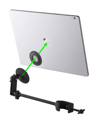 reading music on stage magnetic tablet holder