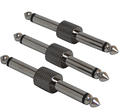 Pedalboard pedal plugs Straight coupler. Black chrome, because Rock N Roll!