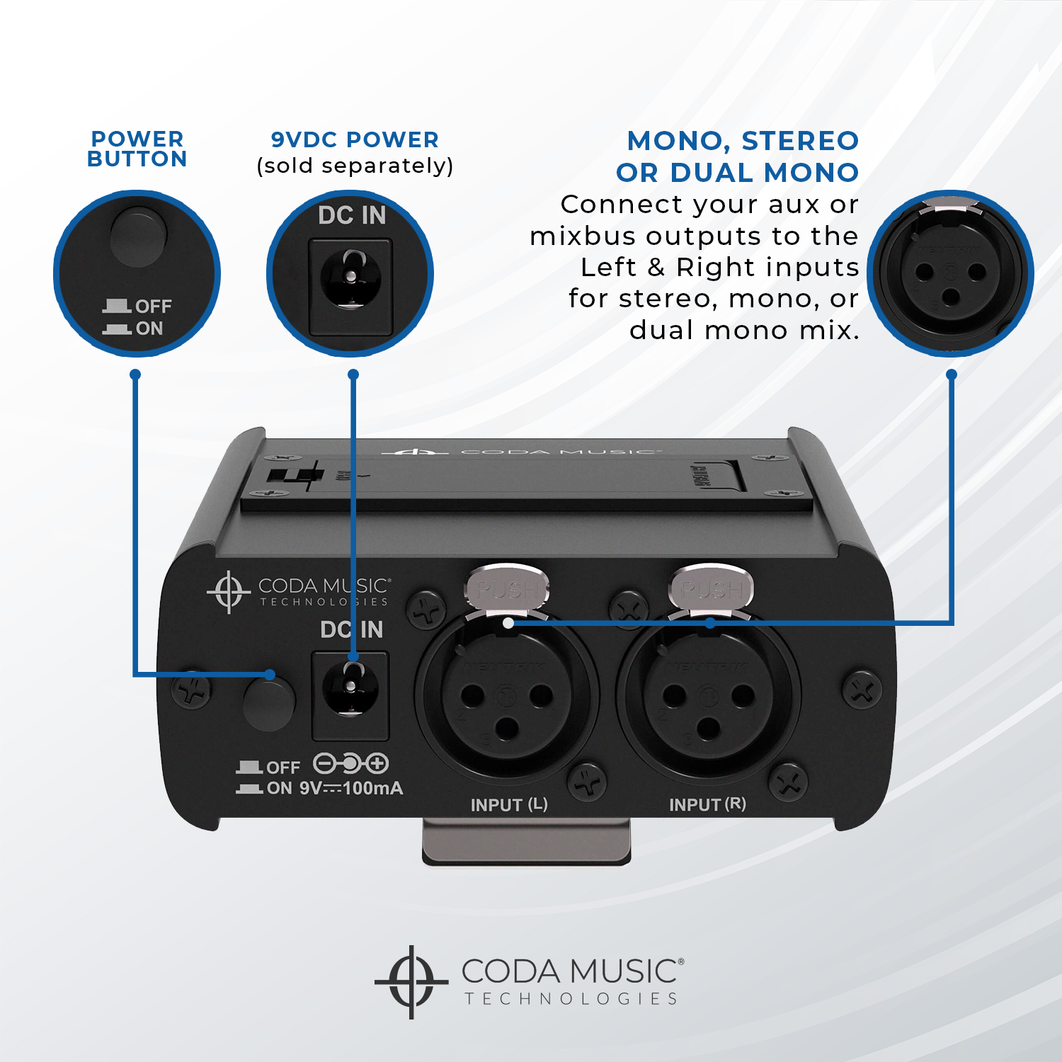 Wired In Ear Monitor System / Headphone Amplifier Coda Music Technologies