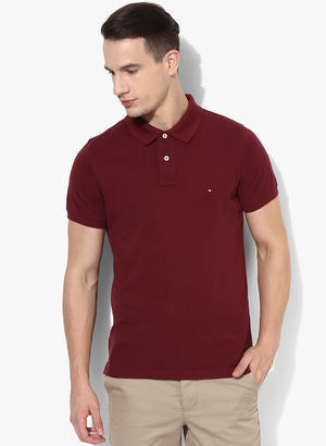 tommy hilfiger maroon shirt online -