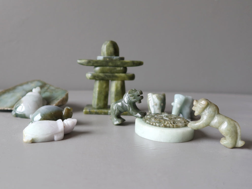 jade turtles, lions, elephants