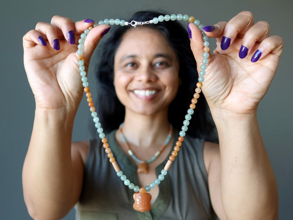 aventurine turtle necklace