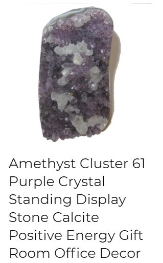 calcite on amethyst cluster