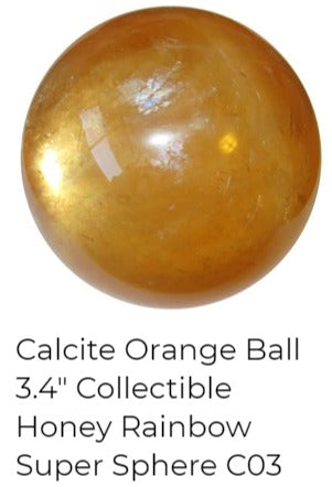 orange honey calcite ball
