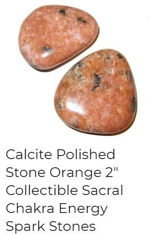 orange calcite polished stones