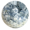 natural ice blue celestite geode stone sphere - satin crystals meanings