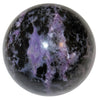 natural purple and black charoite stone sphere - satin crystals meanings