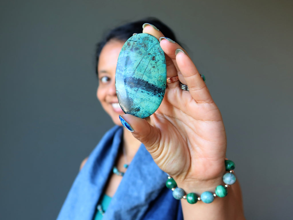 chrysocolla oval cabochon