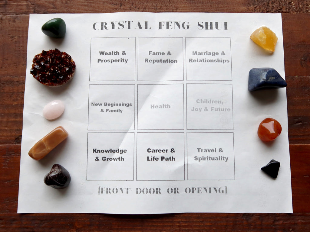 feng shui energy map with crystals