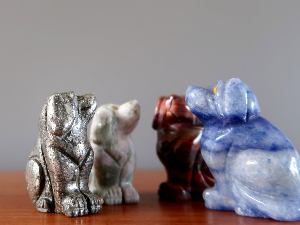 crystal dog figurines