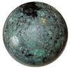 natural green and black emerald stone sphere - satin crystals meanings