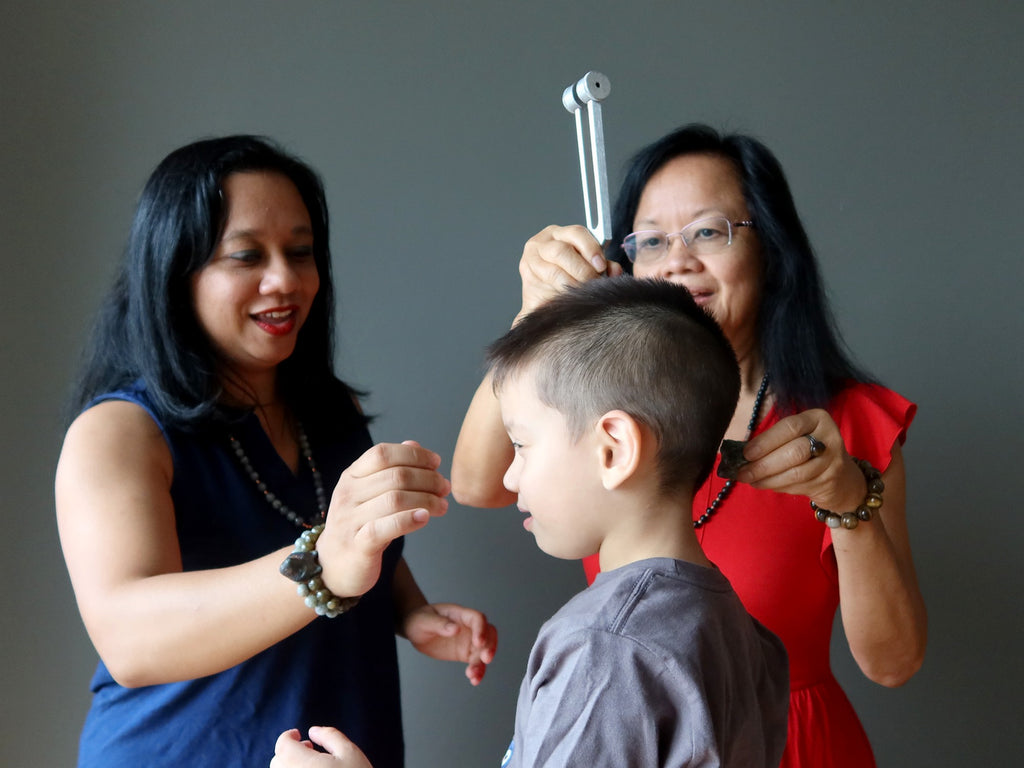 crystal healing grandmother, mother, son