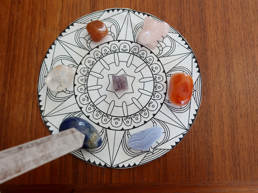 activating a crystal mandala with headache relief crystals