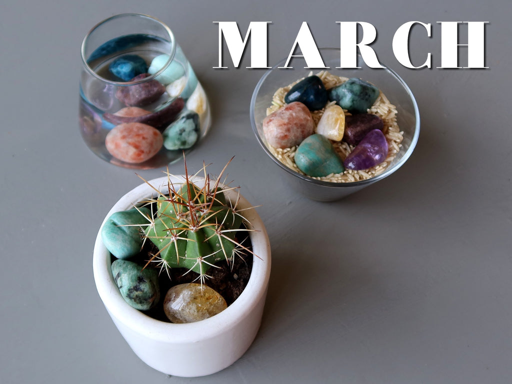 chakra tumbled stones for MARCH