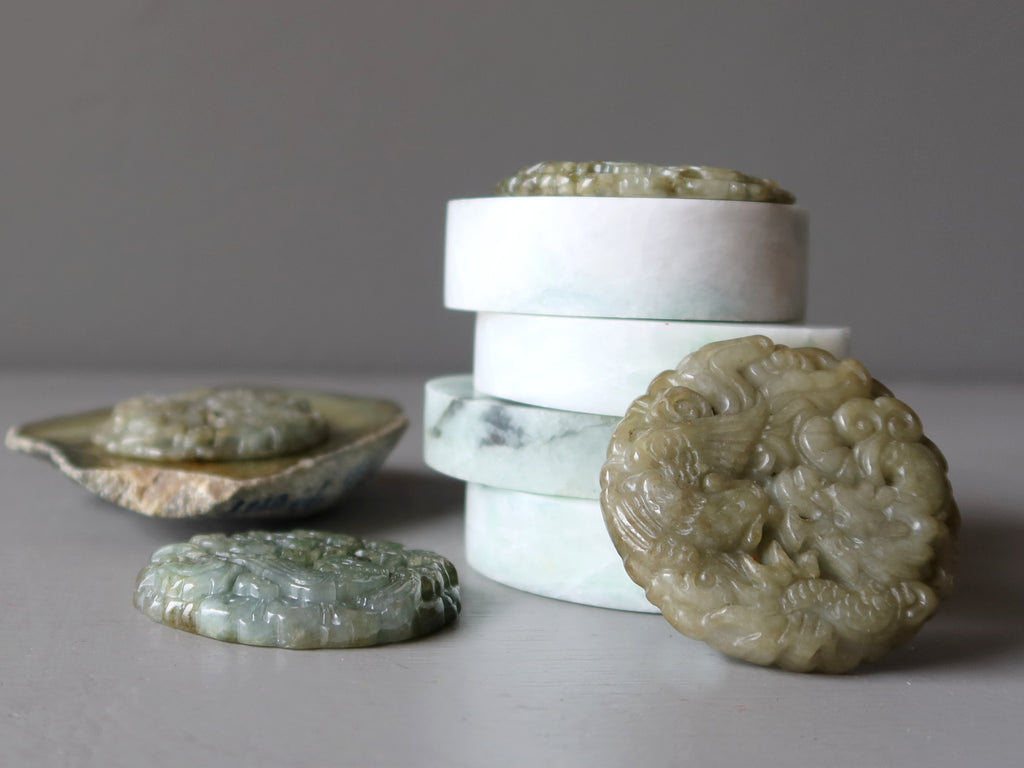 jade amulets and polished stones