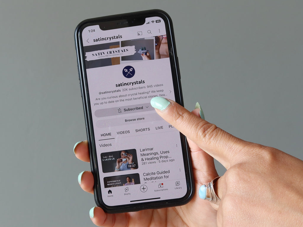 subscribing to satin crystals youtube on iphone