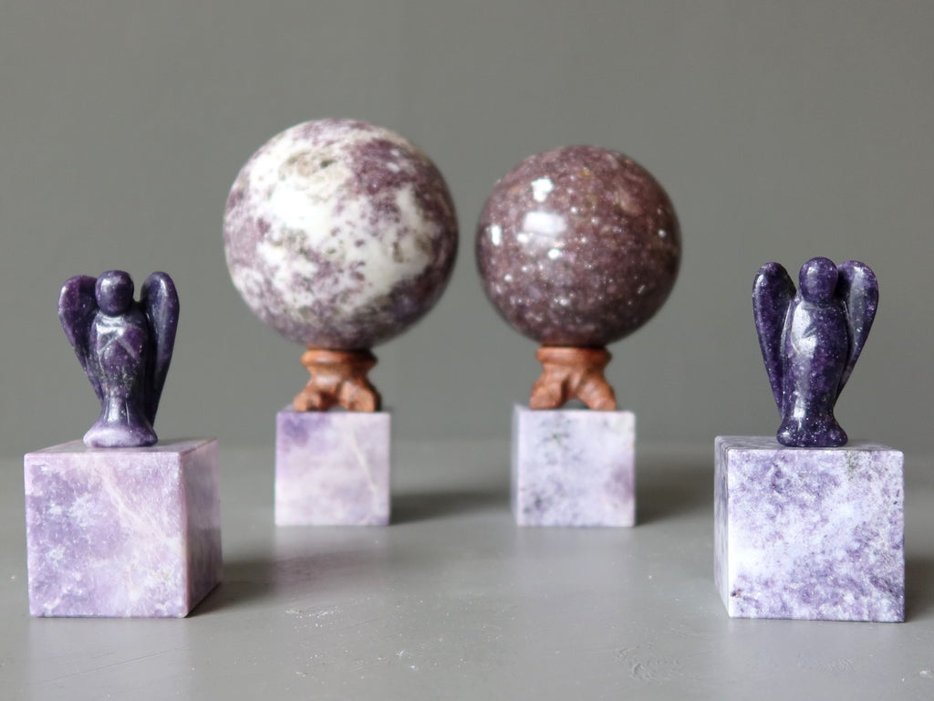 lepidolite spheres cubes angels