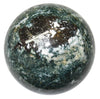 natural green and white moss agate stone sphere - satin crystals meanings