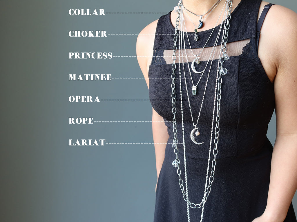 image of necklace lengths on woman