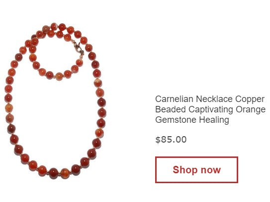 shop now for the carnelian copper beaded necklace