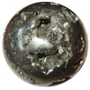 natural pyrite cluster stone sphere - satin crystals meanings