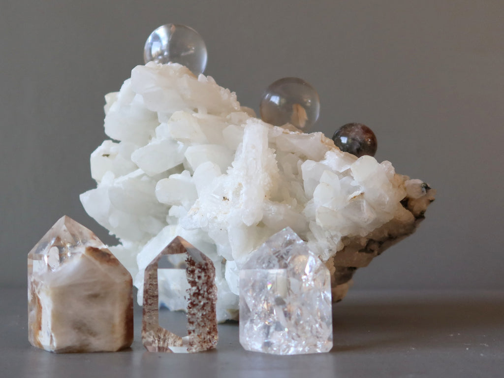 quartz crystals in different shapes