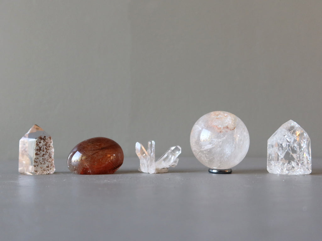 quartz crystals in different shapes