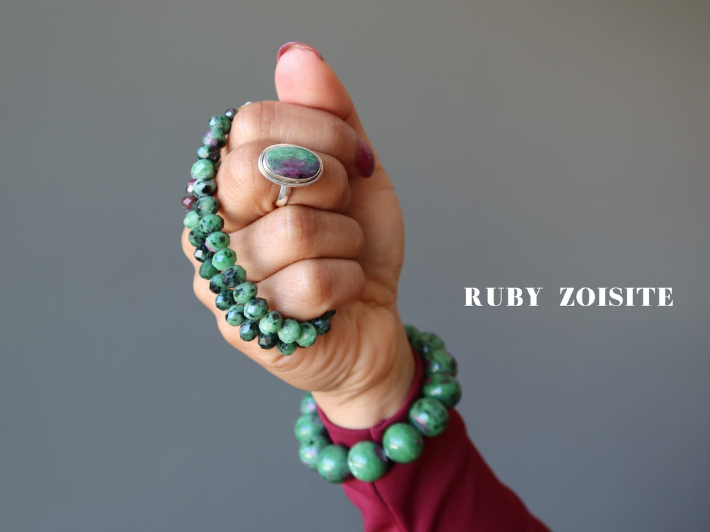 ruby zoisite ring and bracelets