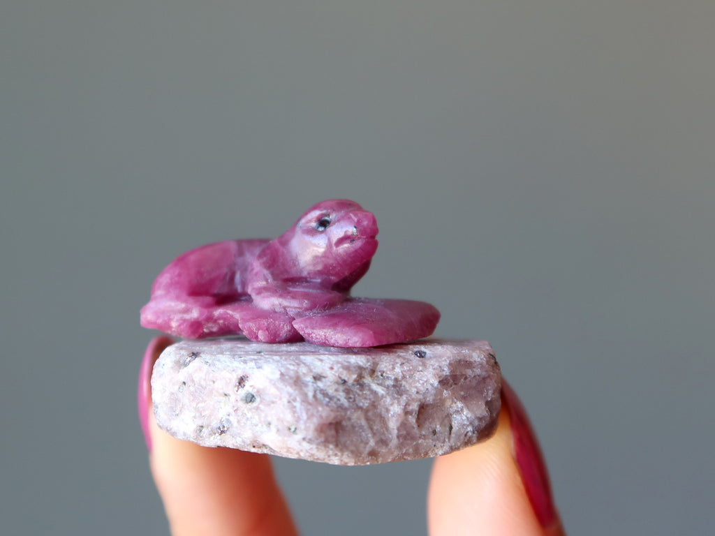 ruby seal on rough ruby stone
