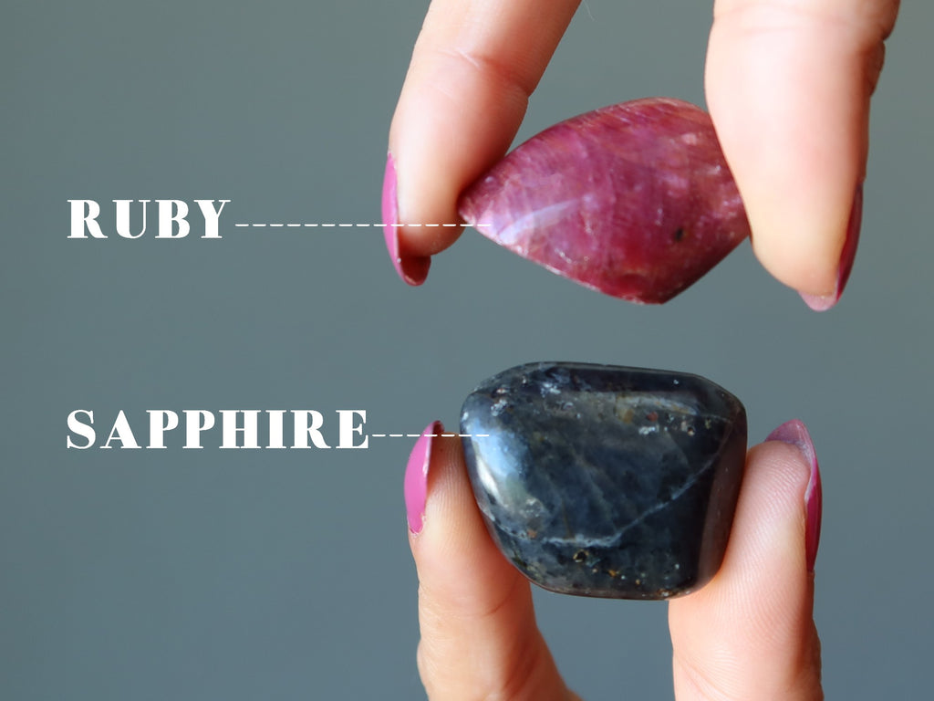 ruby and sapphire tumbled stones