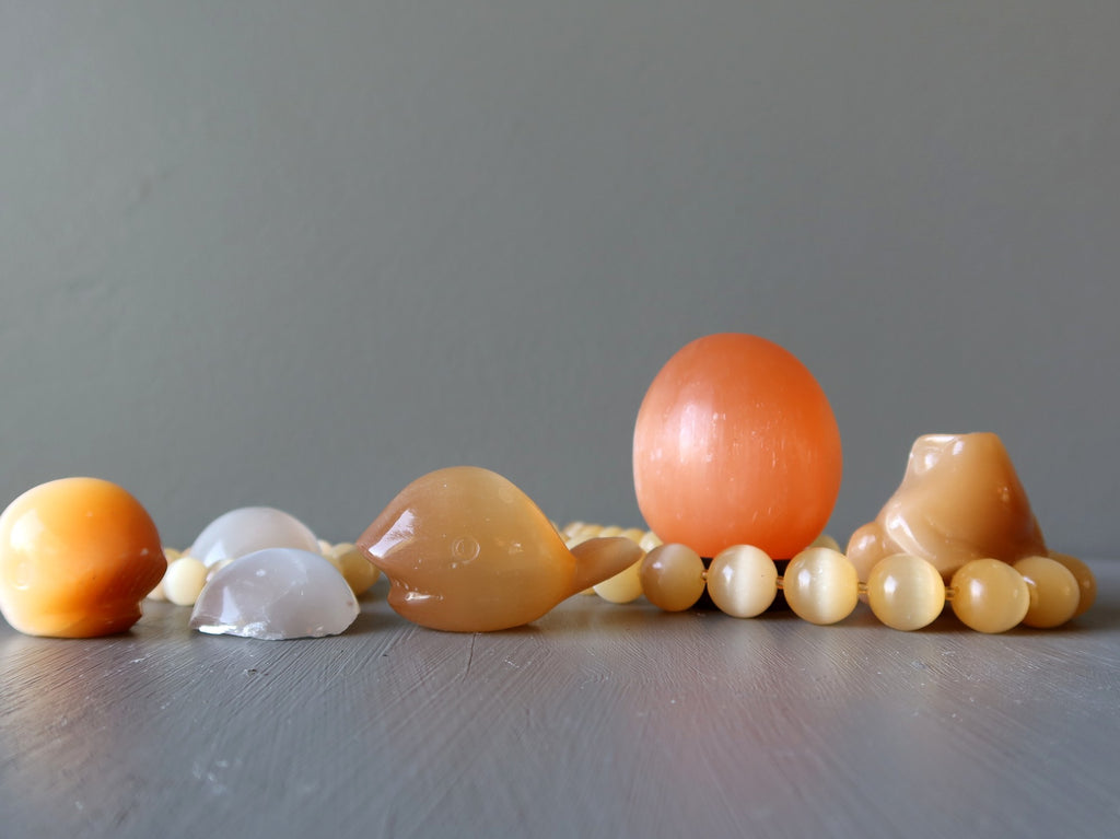 orange selenite stones