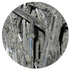 Natural metallic gray stibnite stones - satin crystals meanings