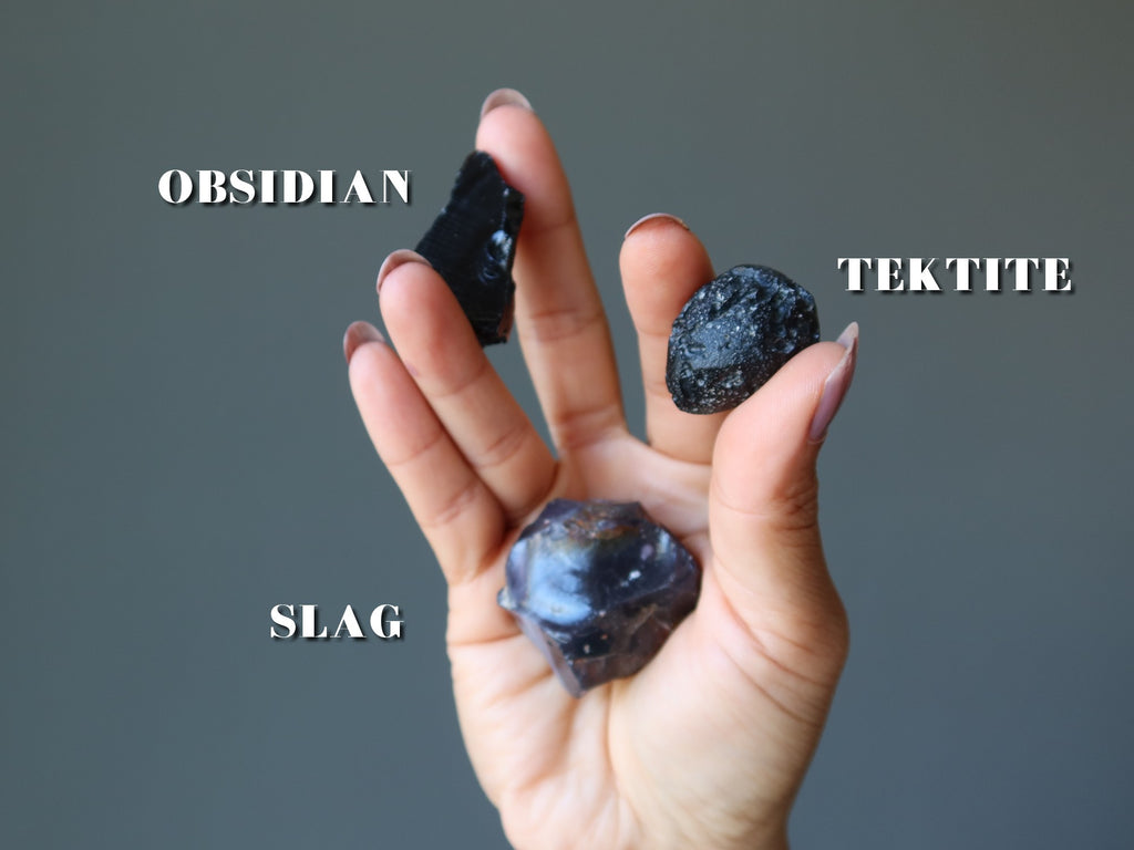 obsidian, slag glass, black tektite