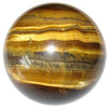 natural golden brown tigers eye stone sphere - satin crystals meanings