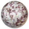 natural pink rubellite in white quartz stone sphere - satin crytals meanings