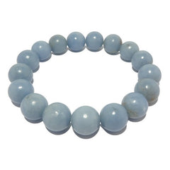 satin crystals angelite stretch bracelet