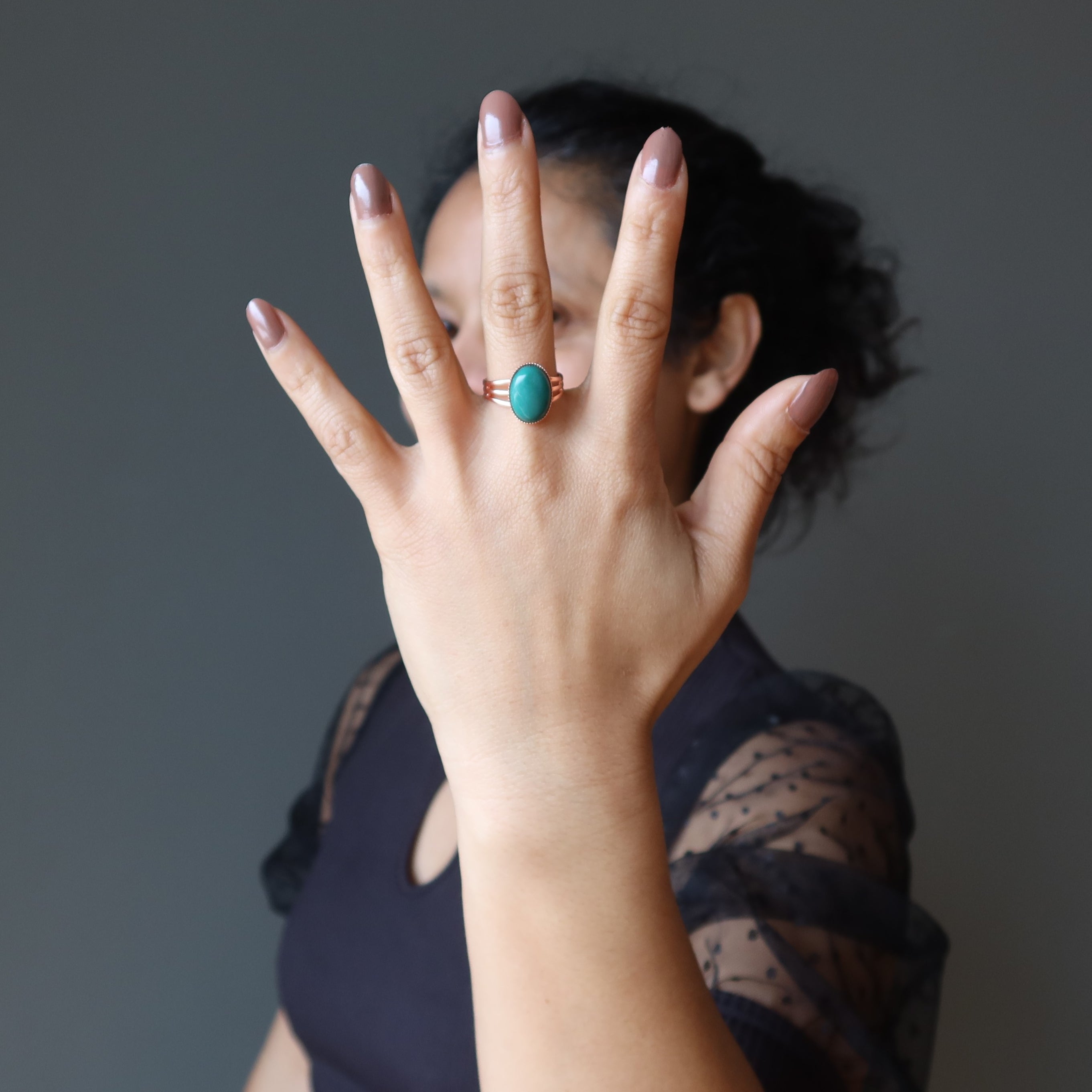Turquoise Ring Shaman Magic Gem Adjustable Copper — Satin Crystals