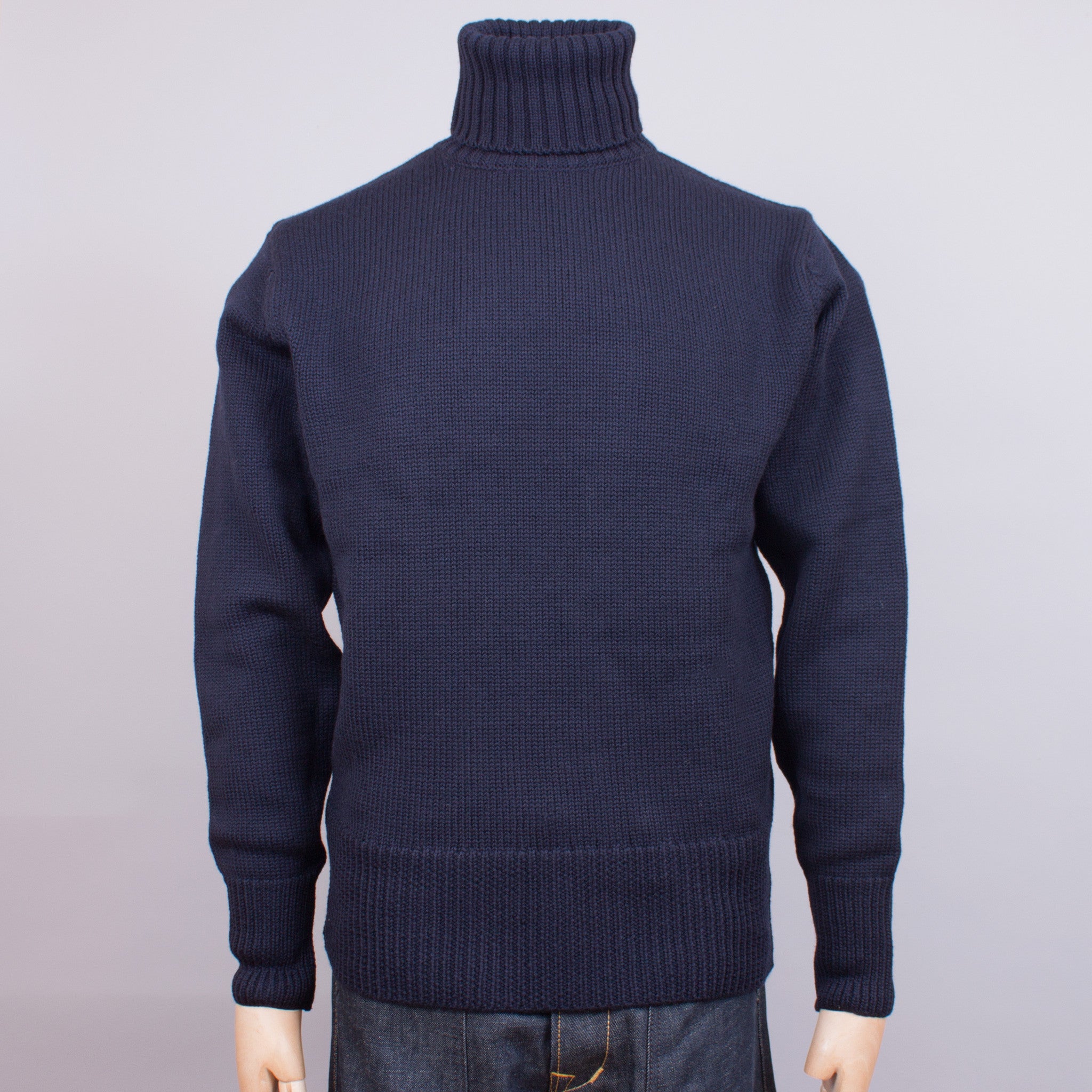 Turtleneck Jumper - Navy Wool – J. Cosmo