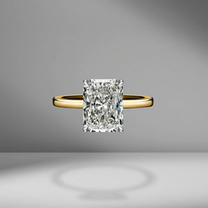 elongated radiant cut diamond ring