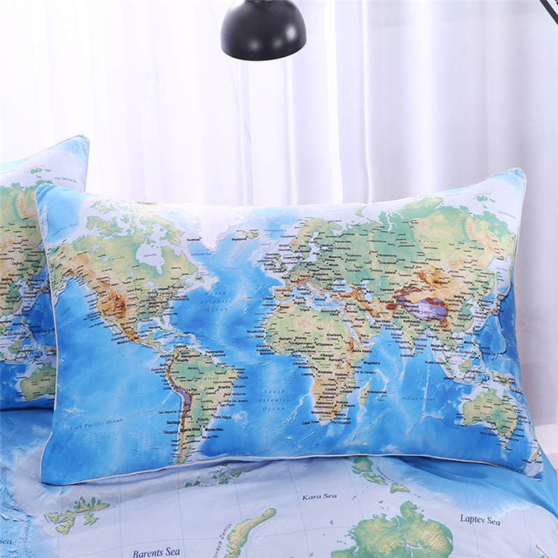 Premium World Map Bedding 3 Pieces FREE SHIPPING