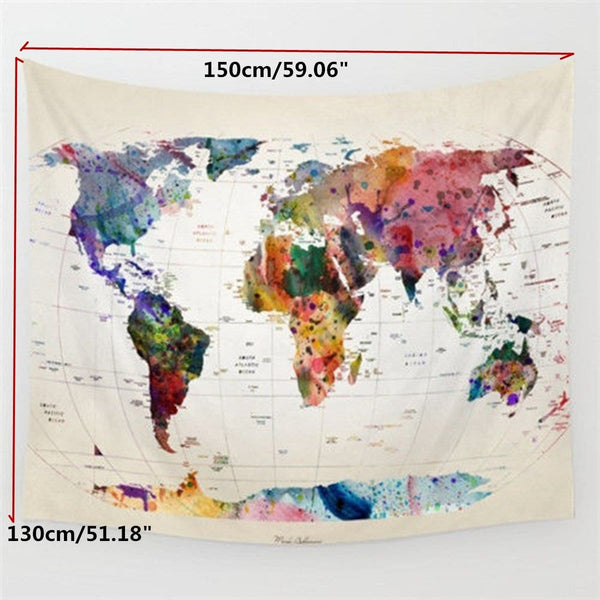 World Map Polyester Tapestry FREE SHIPPING WORLDWIDE