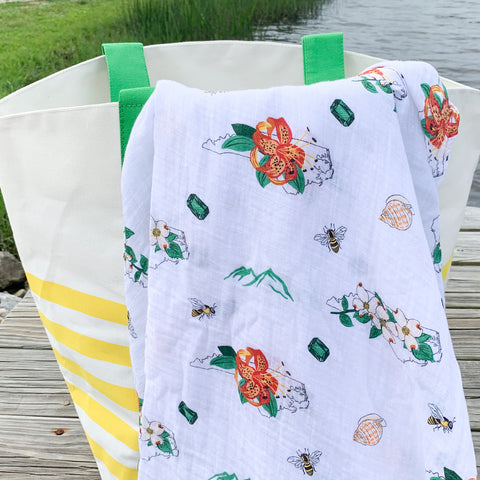 North-Carolina-Floral-Baby-Swaddle-Blanket