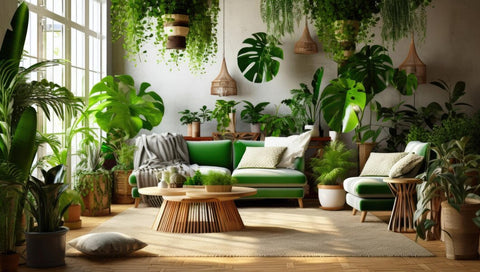 Living room and plants