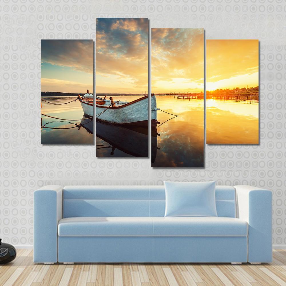 送料無料・早い者勝ち！ Rowboat Boat Fishing American Sunset Living for Wall Art Wall  Room Art Nautical Large Classic Round for Nautical FLEBLE Wall Clock Decor  Large 24 .com: Inch Large Clocks Battery Modern Operated