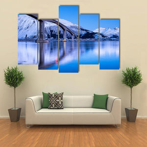 Bridge Reflection On Water Canvas Wall Art - Tiaracle