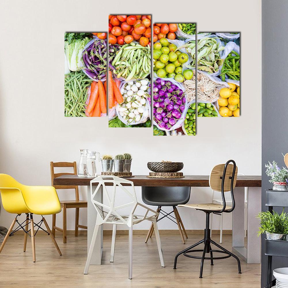 Fresh Vegetables Canvas Wall Art - Tiaracle