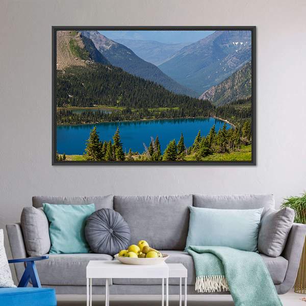 Hidden Lake In Montana Canvas Wall Art - Tiaracle